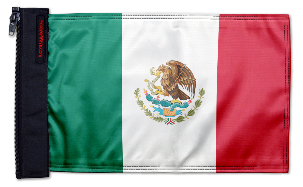 Mexico 12"x18" Forever Wave Flag for Jeep Wrangler TJ 1996-2006