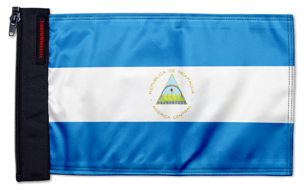 Nicaragua 12"x18" Forever Wave Flag for Jeep Wrangler JK 2-Door 2007-2018