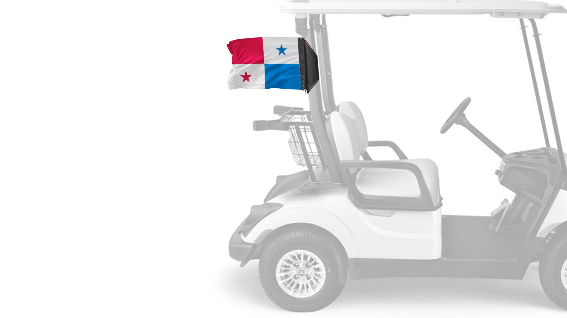 Panama 12"x18" Forever Wave Flag for Golf Carts