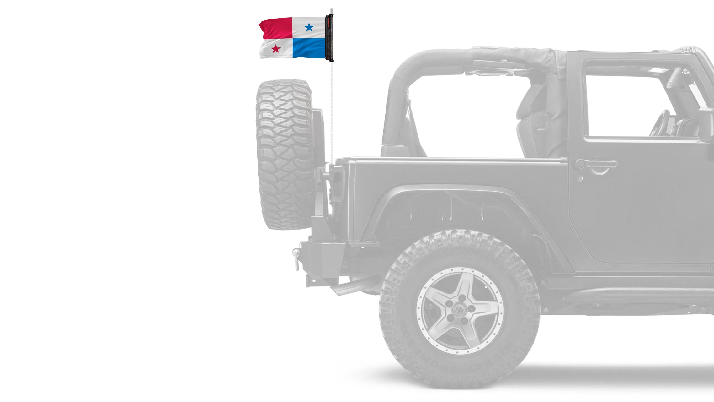 Panama 12"x18" Forever Wave Flag for Jeep Wrangler YJ 1986-1995