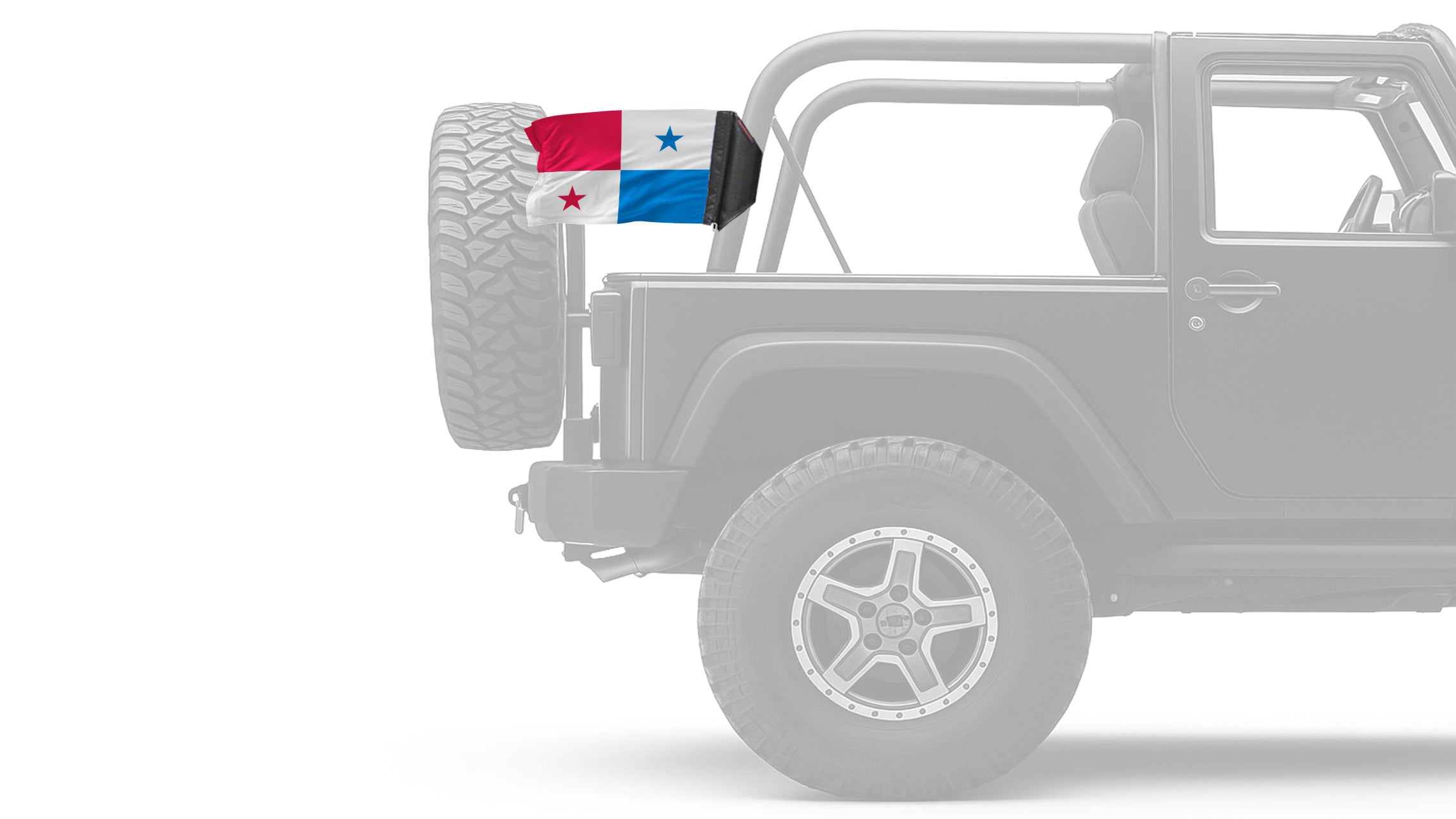 Panama 12"x18" Forever Wave Flag for Jeep Wrangler JK 2-Door 2007-2018