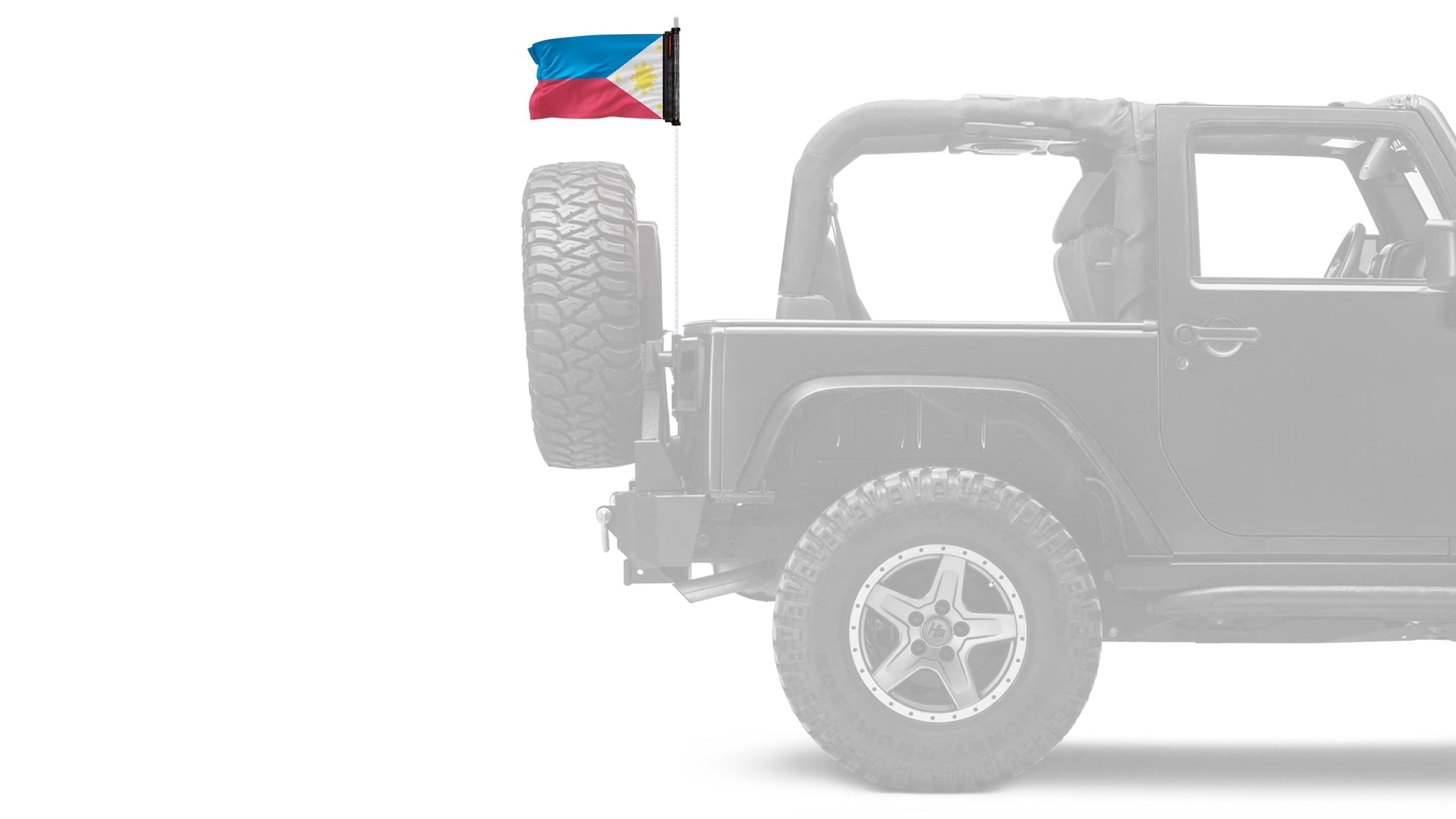 Philippines 12"x18" Forever Wave Flag for Jeep Wrangler TJ 1996-2006