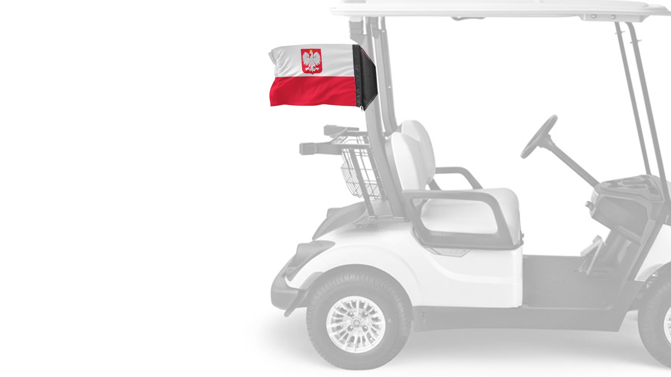 Poland 12"x18" Forever Wave Flag for Golf Carts