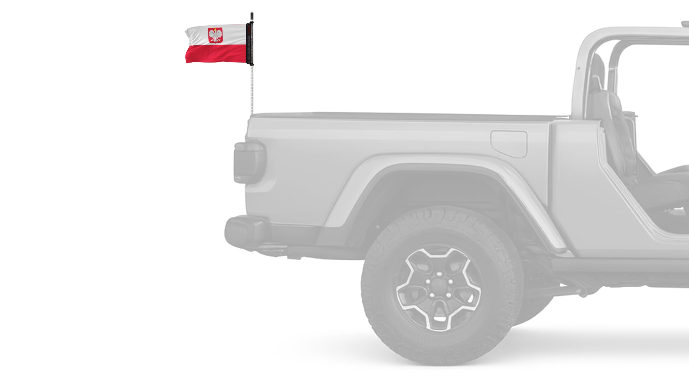 Poland 12"x18" Forever Wave Flag for Jeep Wrangler JK 2-Door 2007-2018