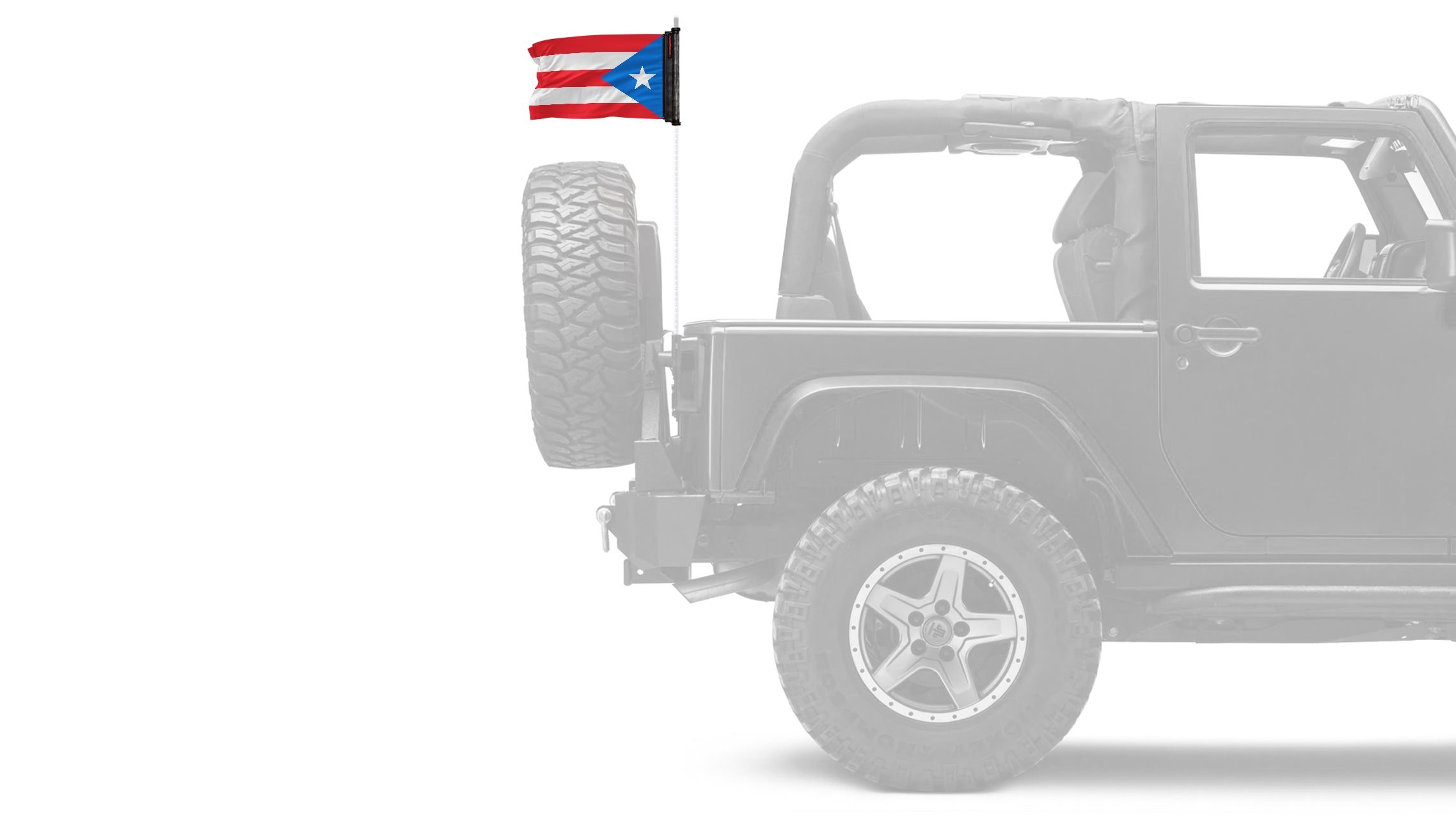 Puerto Rico 12"x18" Forever Wave Flag for Jeep Wrangler LJ 2003-2006