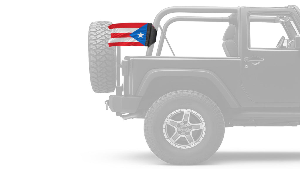 Puerto Rico 12"x18" Forever Wave Flag for Jeep Wrangler JK 2-Door 2007-2018