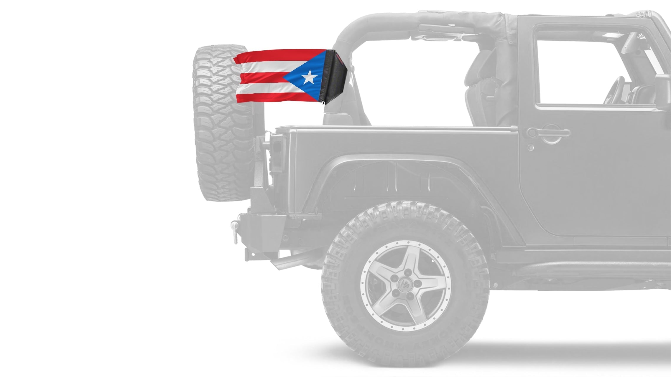 Puerto Rico 12"x18" Forever Wave Flag for Jeep Wrangler JK 2-Door 2007-2018