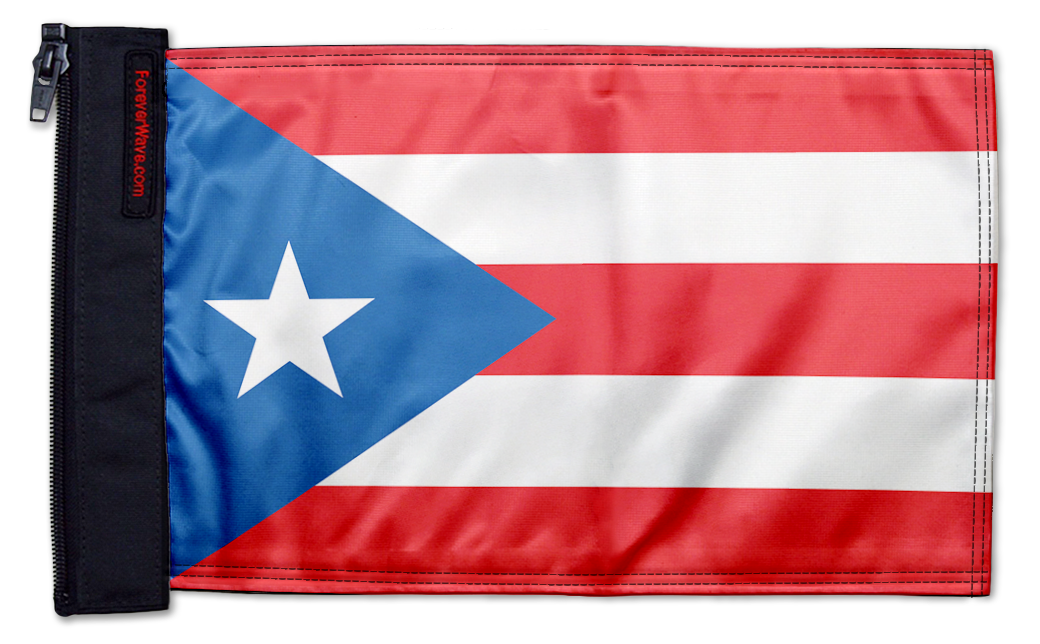 Puerto Rico 12"x18" Forever Wave Flag for Golf Carts