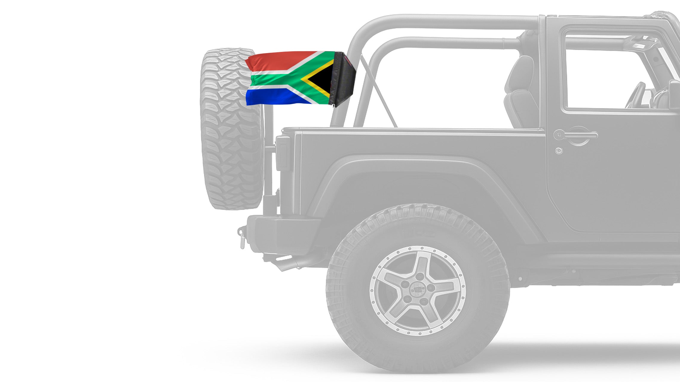 South Africa 12"x18" Forever Wave Flag for Jeep Wrangler JKU 4-Door 2007-2018