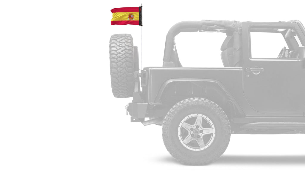 Spain 12"x18" Forever Wave Flag for Jeep Wrangler CJ-7 and CJ-8 1976-1986