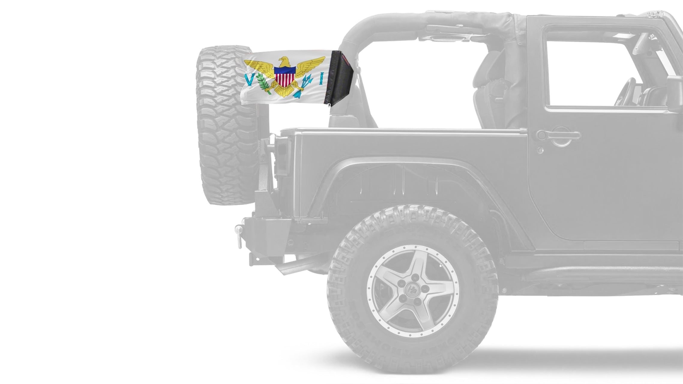US Virgin Islands 12"x18" Forever Wave Flag for Jeep Wrangler JK 2-Door 2007-2018