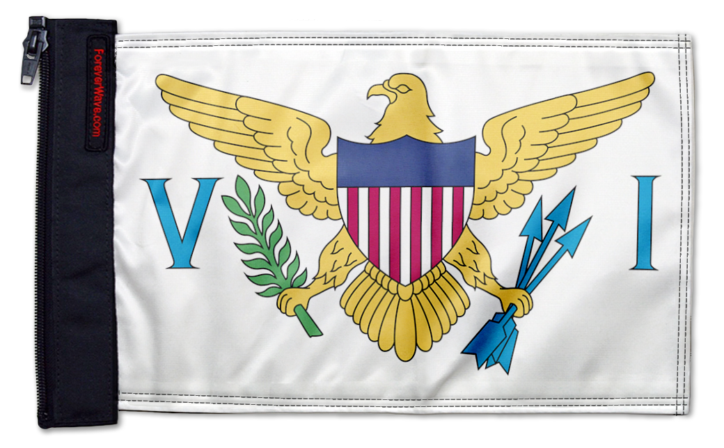 US Virgin Islands 12"x18" Forever Wave Flag for Jeep Wrangler TJ 1996-2006