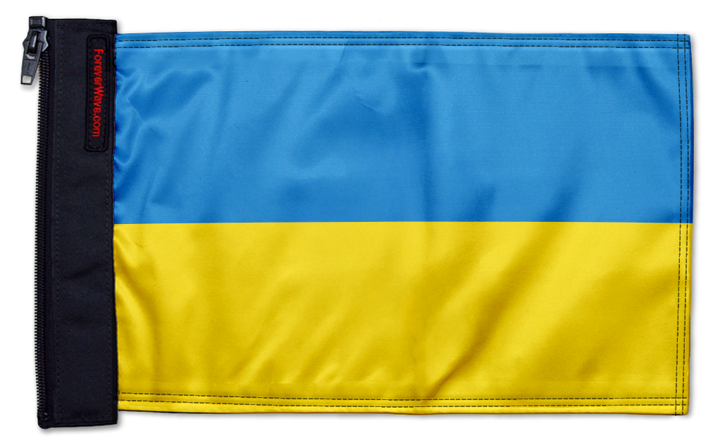 Ukraine 12"x18" Forever Wave Flag for Golf Carts