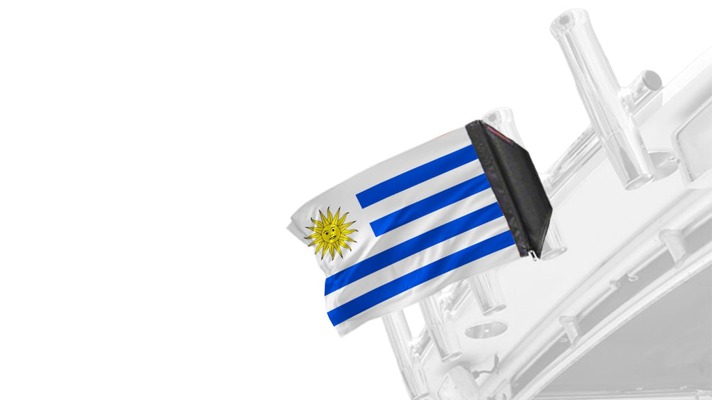 Uruguay 12"x18" Forever Wave Flag for Boats