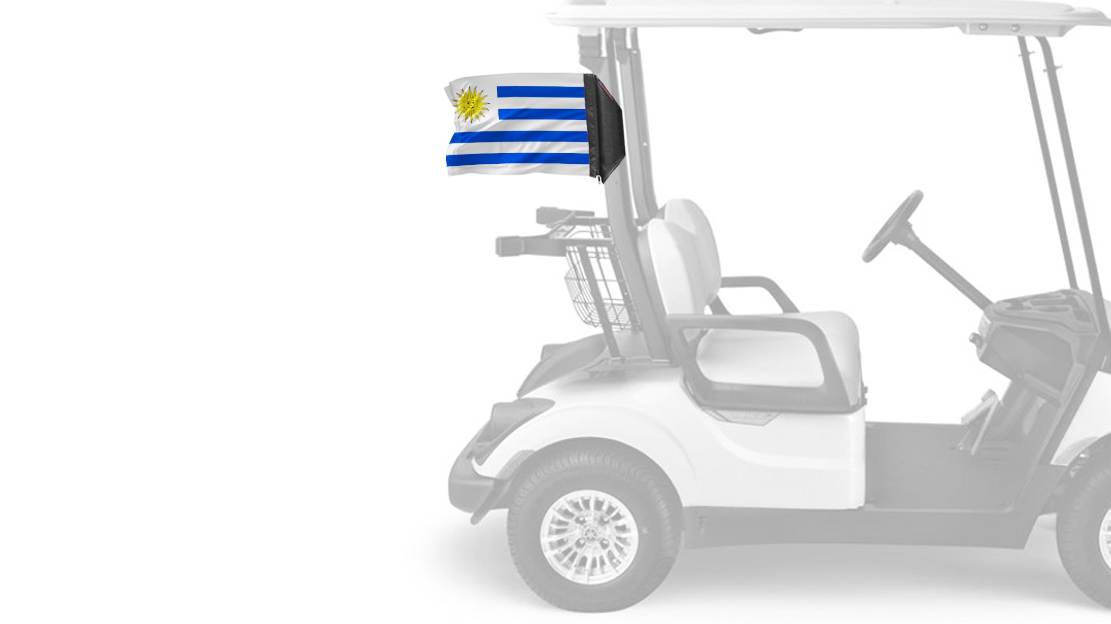Uruguay 12"x18" Forever Wave Flag for Golf Carts