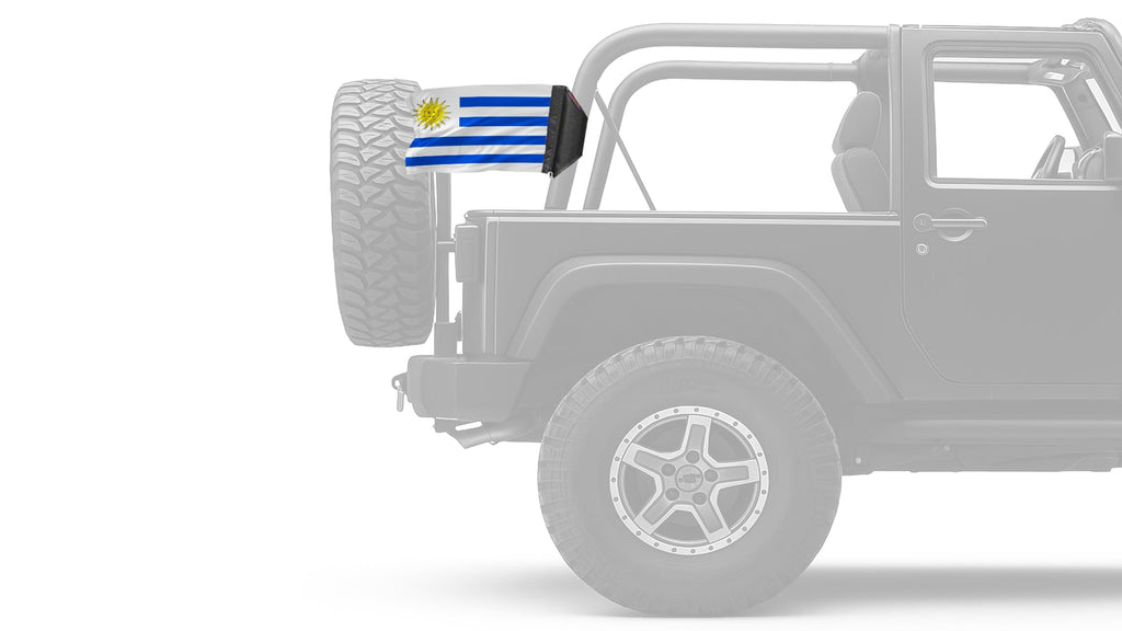 Uruguay 12"x18" Forever Wave Flag for Jeep Wrangler LJ 2003-2006
