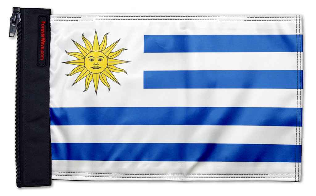 Uruguay 12"x18" Forever Wave Flag for Jeep Wrangler LJ 2003-2006