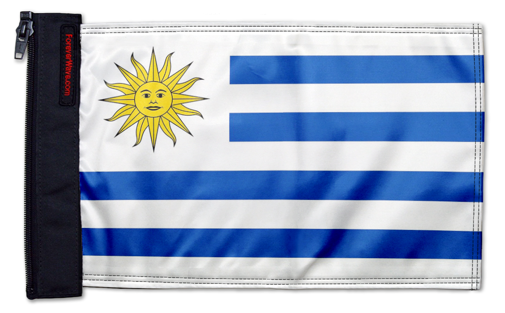 Uruguay 12"x18" Forever Wave Flag for Jeep Wrangler LJ 2003-2006
