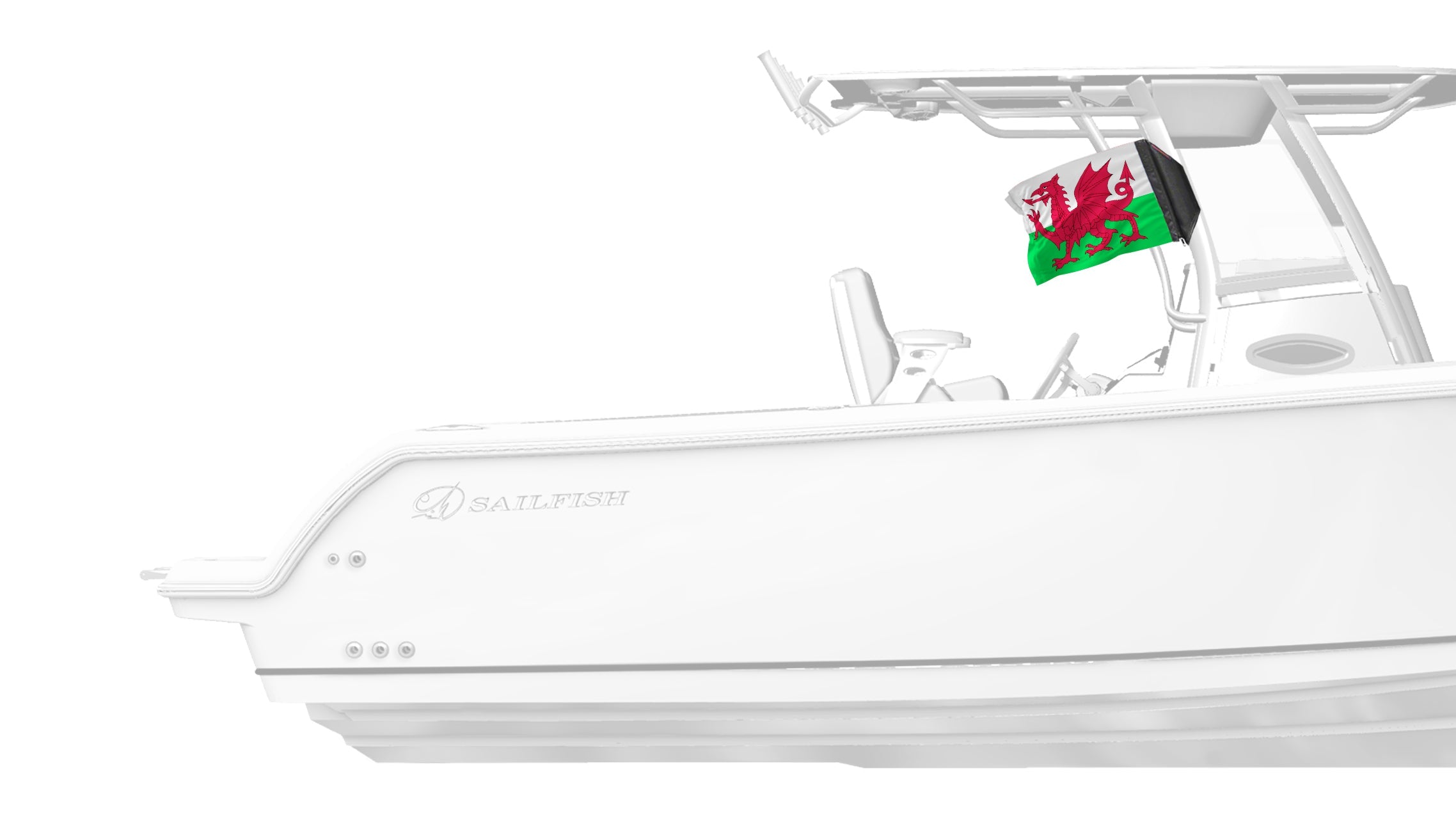 Wales 12"x18" Forever Wave Flag for Boats