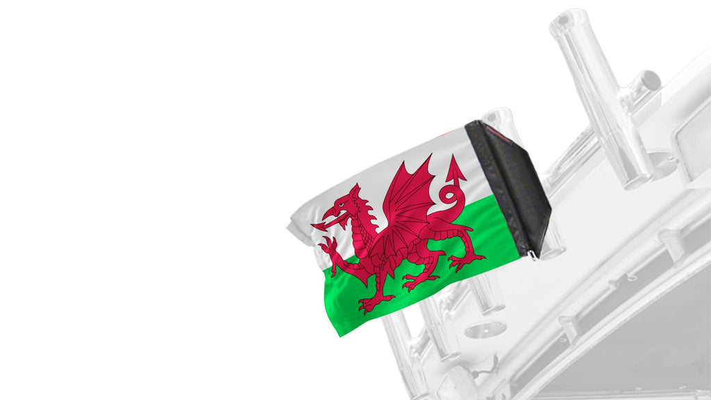 Wales 12"x18" Forever Wave Flag for Boats