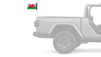 Wales 12"x18" Forever Wave Flag for Jeep Wrangler JLU 4-Door 2018-Present