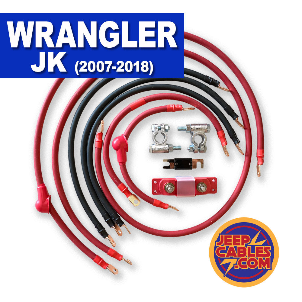 Jeep Wrangler JK Big 7 Battery Cable Kit (2007-2018) by JS Alternators
