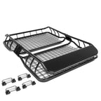 36" Roof Cargo Basket w/ Wind Fairing - Black