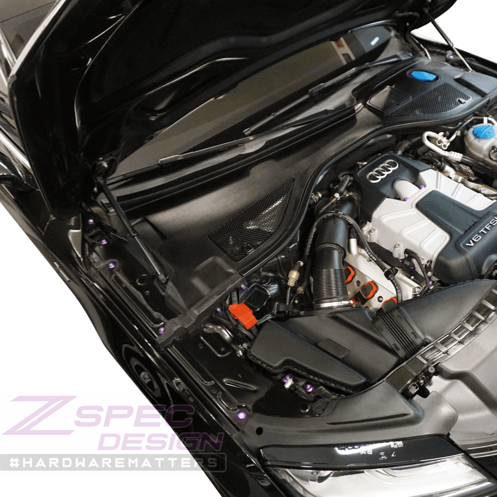 ZSPEC "Stage 2" Dress Up Bolts® Fastener Kit for '12-18 Audi A7 4G8 3.0L, Stainless & Billet
