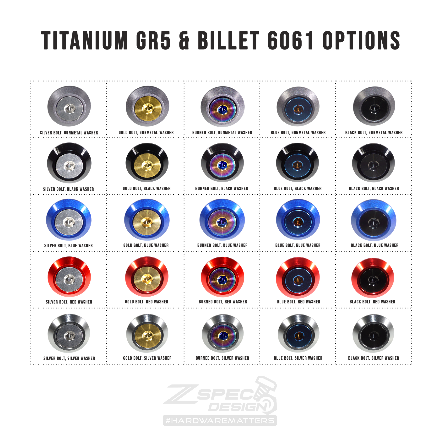 ZSPEC "Stage 2" Dress Up Bolts® Hardware Kit for Nissan Z RZ34, Titanium & Billet