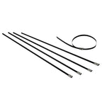 Stainless Steel Zip Tie Kit for Heat Wrap - 12" x 5mm - 5 Piece Black