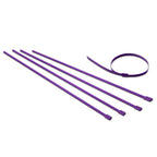 Zip Tie Kit for Heat Wrap - Stainless Steel - 12" - 5mm - 5pc - Purple