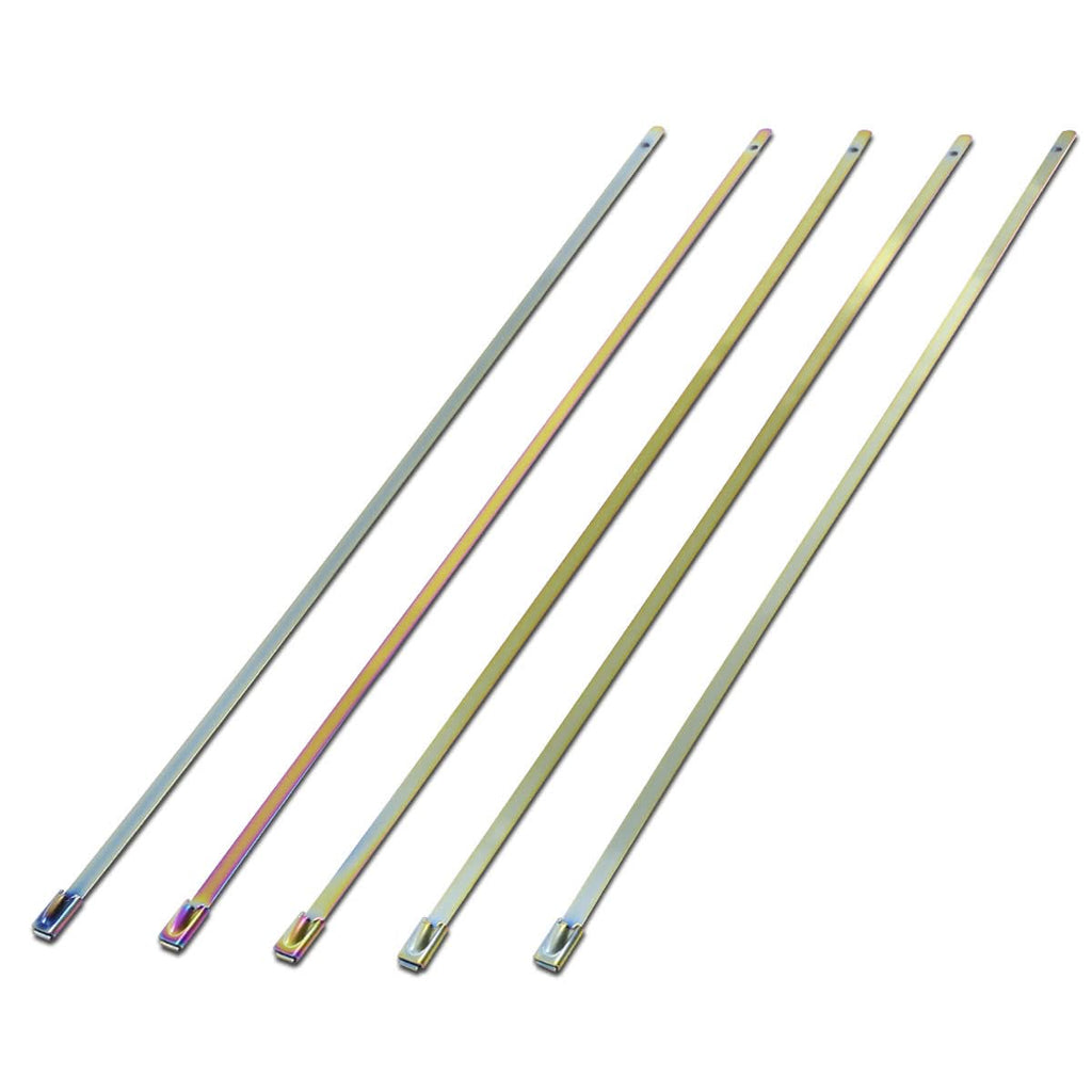 Zip Tie Kit for Heat Wrap Stainless Steel 12" 5mm Neochrome 5pc
