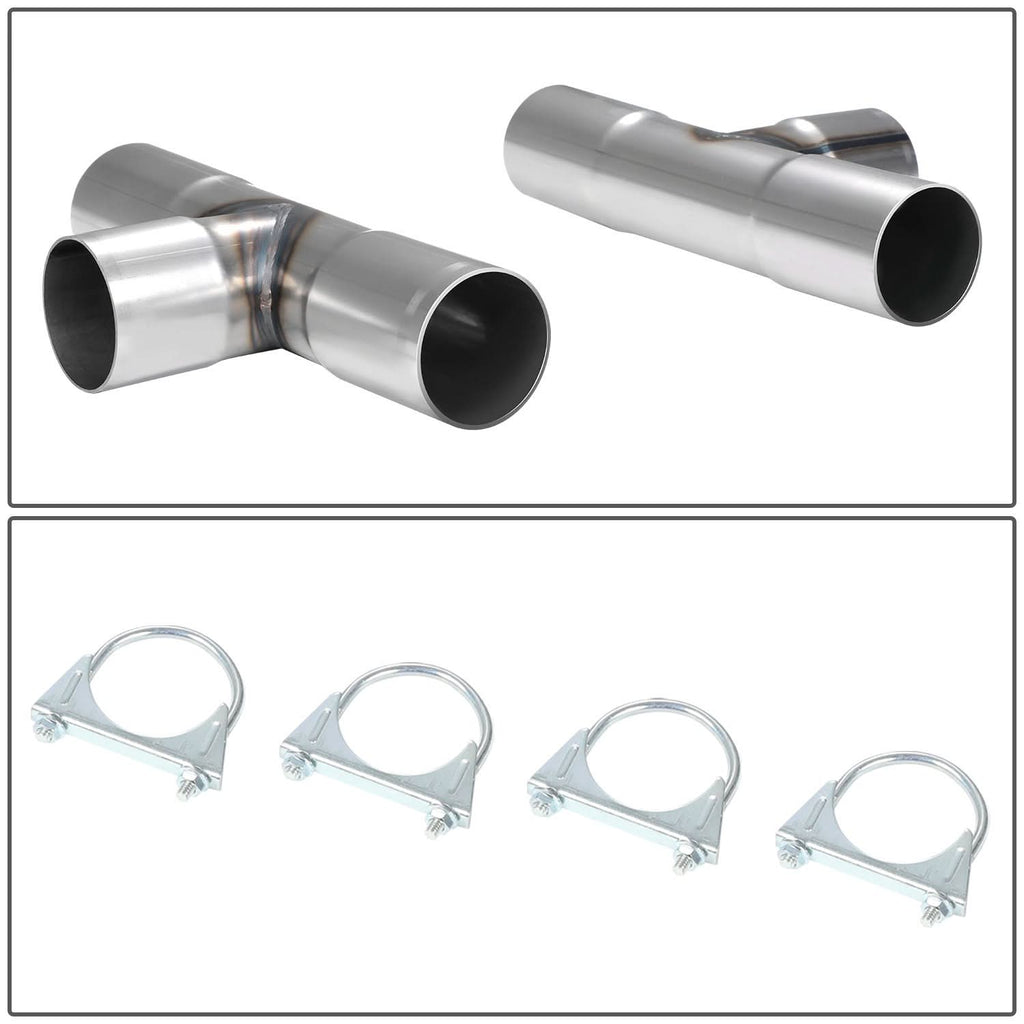 Universal Dual Exhaust Kit 16 Pipes U-Fit 2.5"-2.65" OD Mild Steel