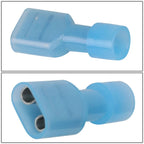 Female Spade Quick Disconnect Connectors - 100 Pack - Crimp Style