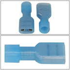 Female Spade Quick Disconnect Connectors - 100 Pack - Crimp Style