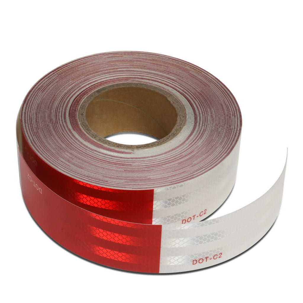 150ft DOT-C2 Conspicuity Tape Roll 6" Red White Sections