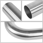2.5" 90 Degree L-Bend Exhaust Pipe Tubing - Mandrel Bent Stainless Steel