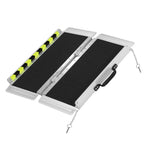 Wheelchair Ramp Aluminum 29" W x 2' L x 2" H Extended Metallic Black