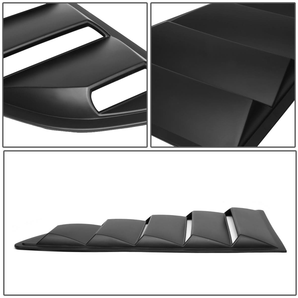 2015-2018 Ford Mustang Window Louver 3 Piece Kit - Black