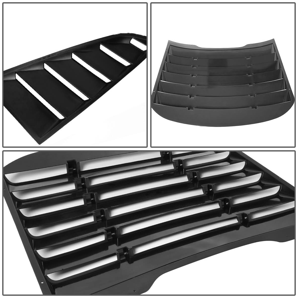 2015-2018 Ford Mustang Window Louver 3 Piece Kit - Black
