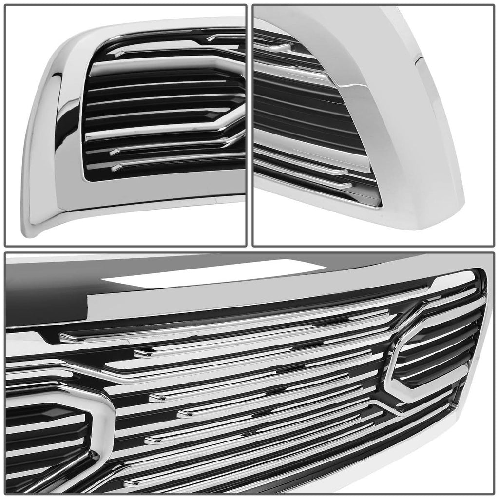 10-18 Dodge Ram 2500/3500 Big Horn Style Badgeless Grille - Chrome