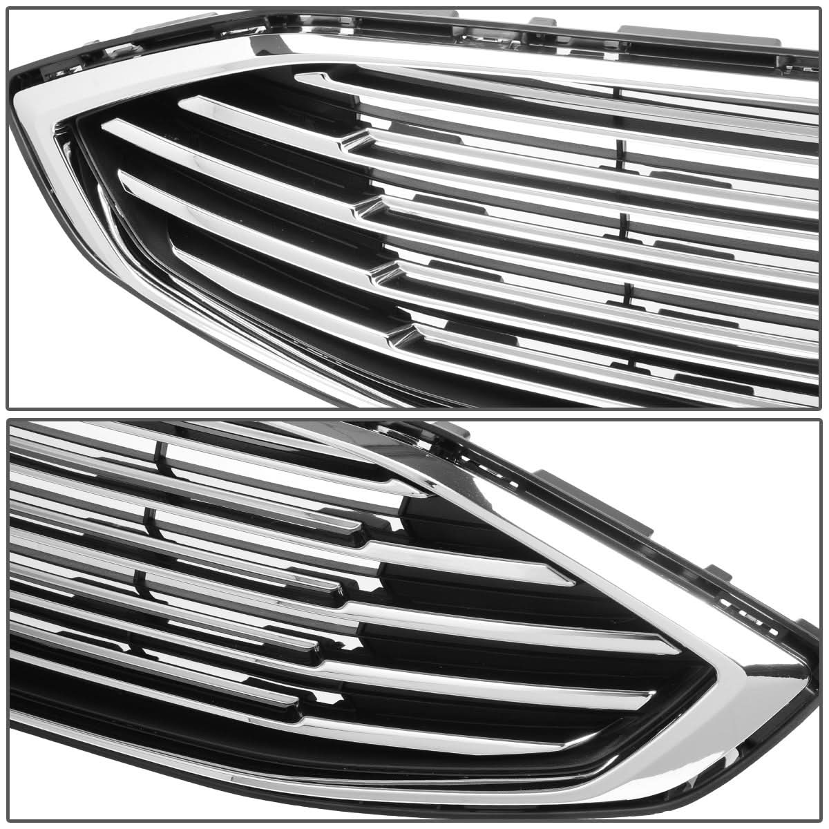 2017-2018 Ford Fusion OE Style Black Chrome Grille