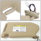 13-19 Nissan Pathfinder Sun Visor w/ Vanity Light Passenger Beige