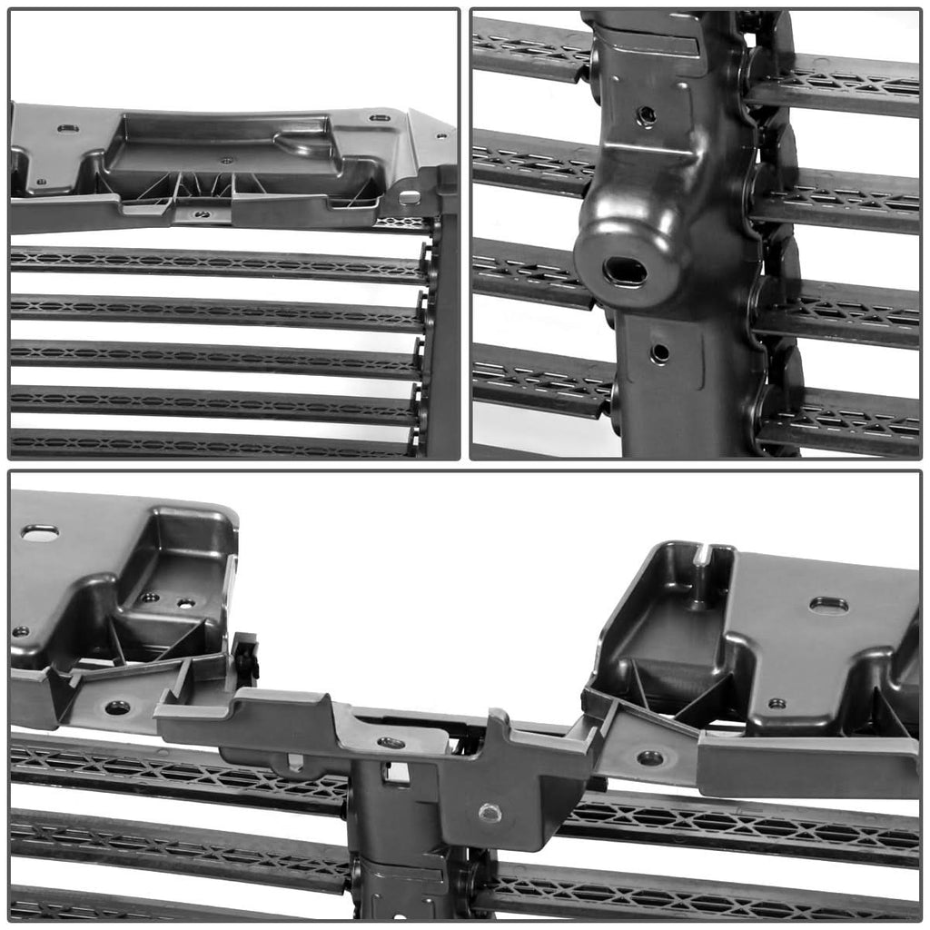 2015-2017 Ford F-150 Front Upper Radiator Shutter Grille - Black