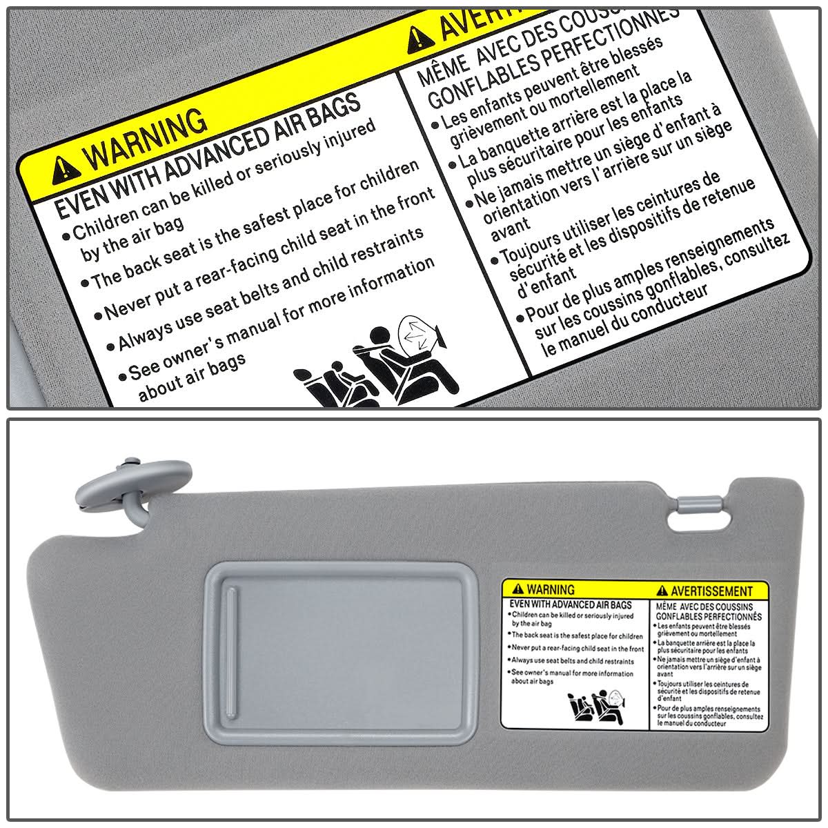 2005-2011 Toyota Tacoma Sun Visor - Medium Grey