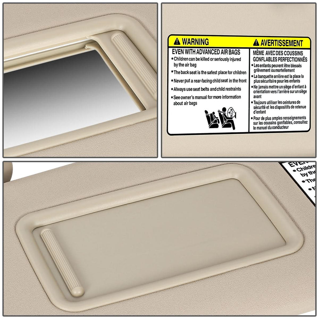 2010-2013 Toyota Highlander Sun Visor - Beige/Tan (Sunroof Models)