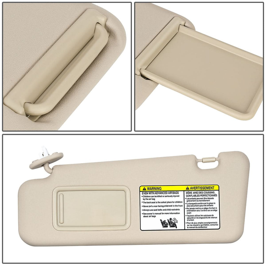 2010-2013 Toyota Highlander Sun Visor - Beige/Tan (Sunroof Models)
