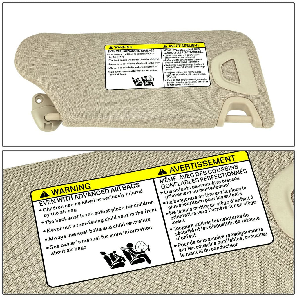 2013-2018 Nissan Altima Sun Visor w/ Lighted Mirror - Beige