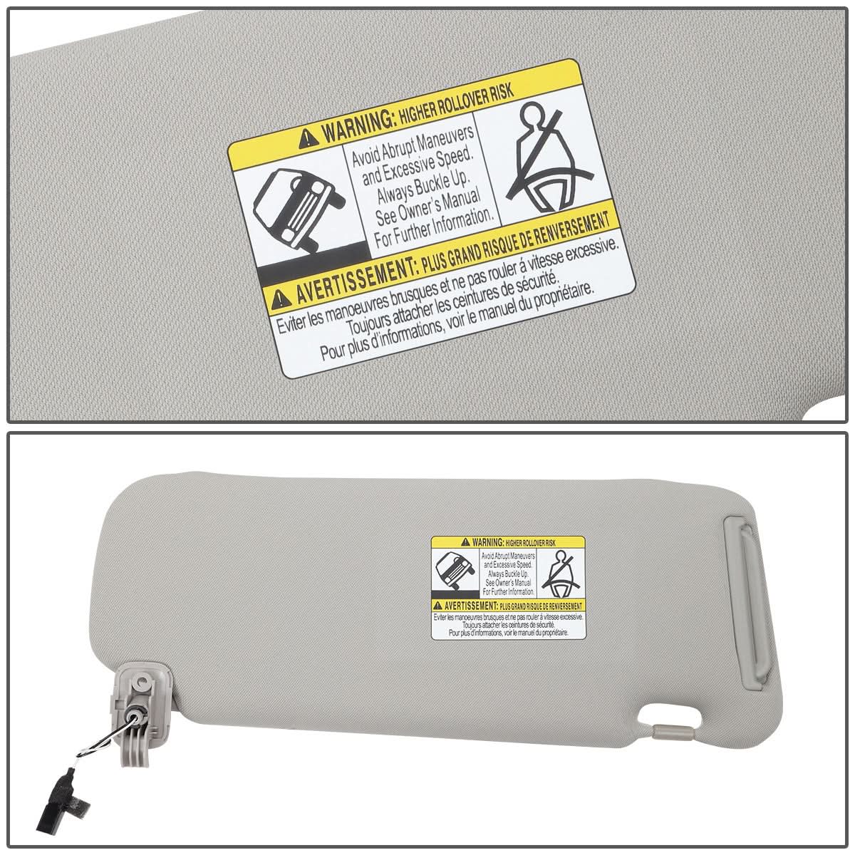 2010-2015 Mazda CX-9 Sun Visor with Lighted Mirror - Gray