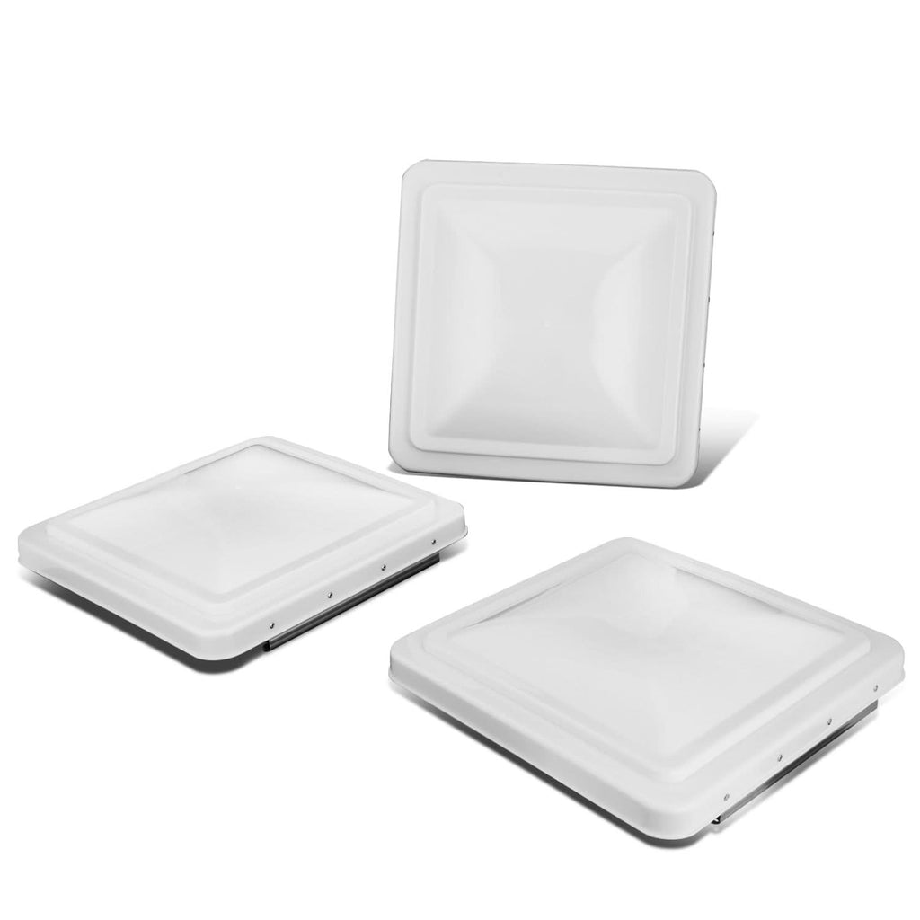 RV Roof Vent 14x14 Overall Dimension Replacement Lid White/Silver